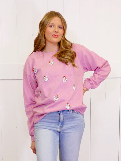 Purple Santa-Crewneck Simply  Southern