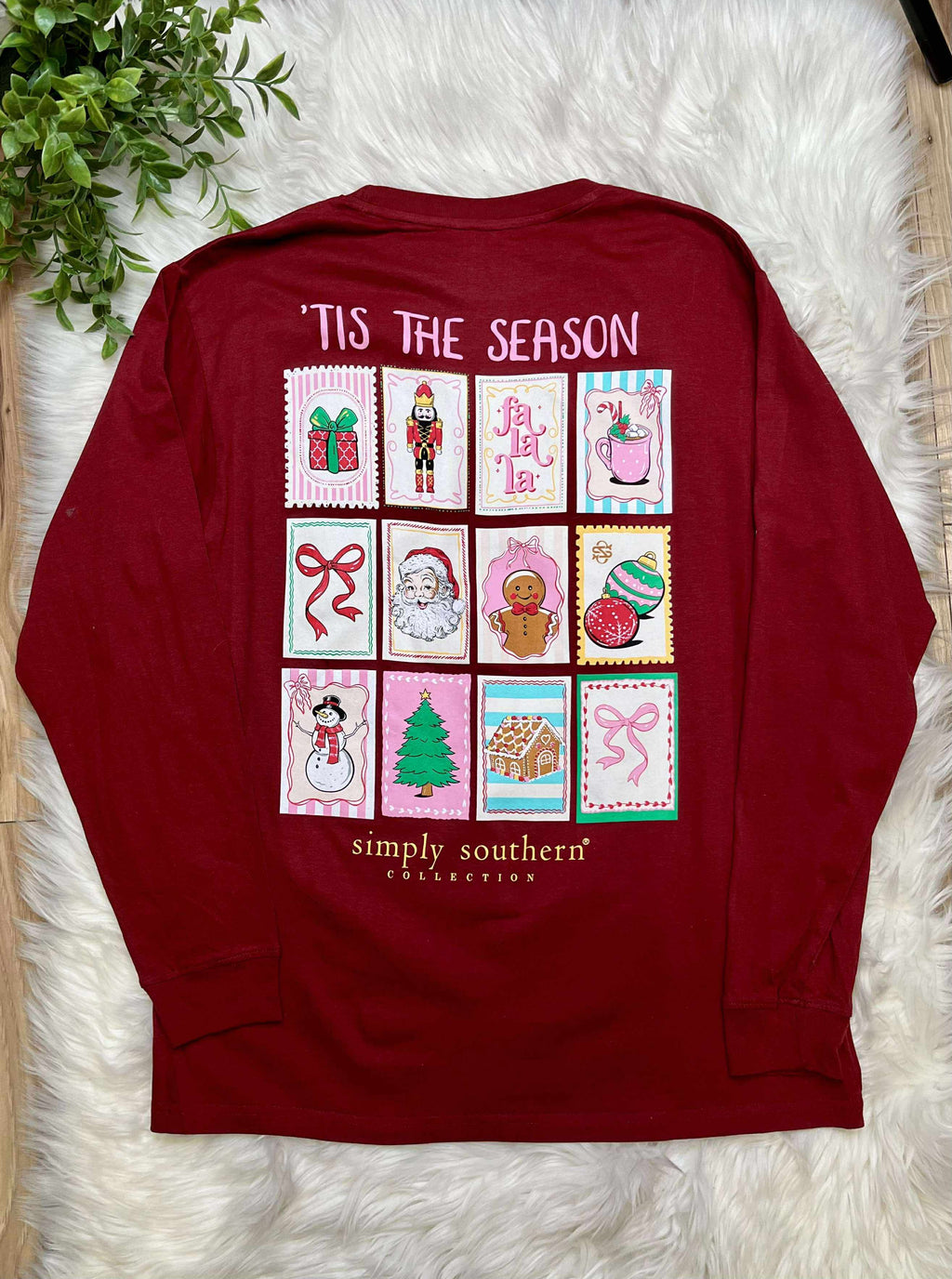 Simply Southern Tis the Season Long Sleeve Graphic Tee Christmas Women's
