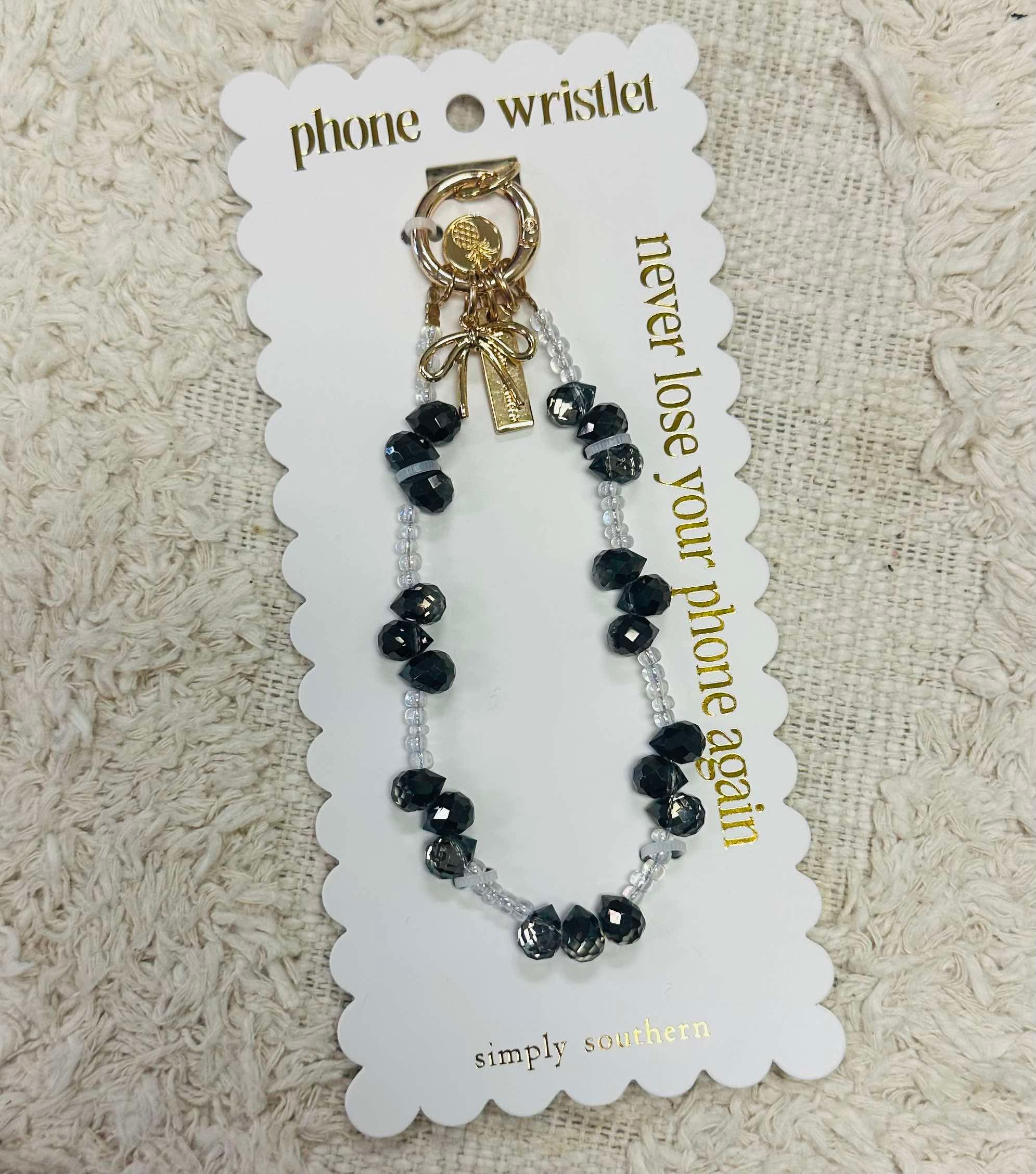 Simply Southern Trio Black Phone Wristlet Keychain
