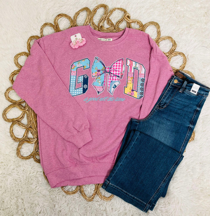 Simply Southern Women’s God is Good Crew Neck Pullover Sweater