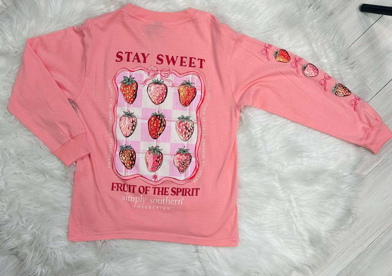 Simply Southern Youth Long Sleeve Berry Tee
