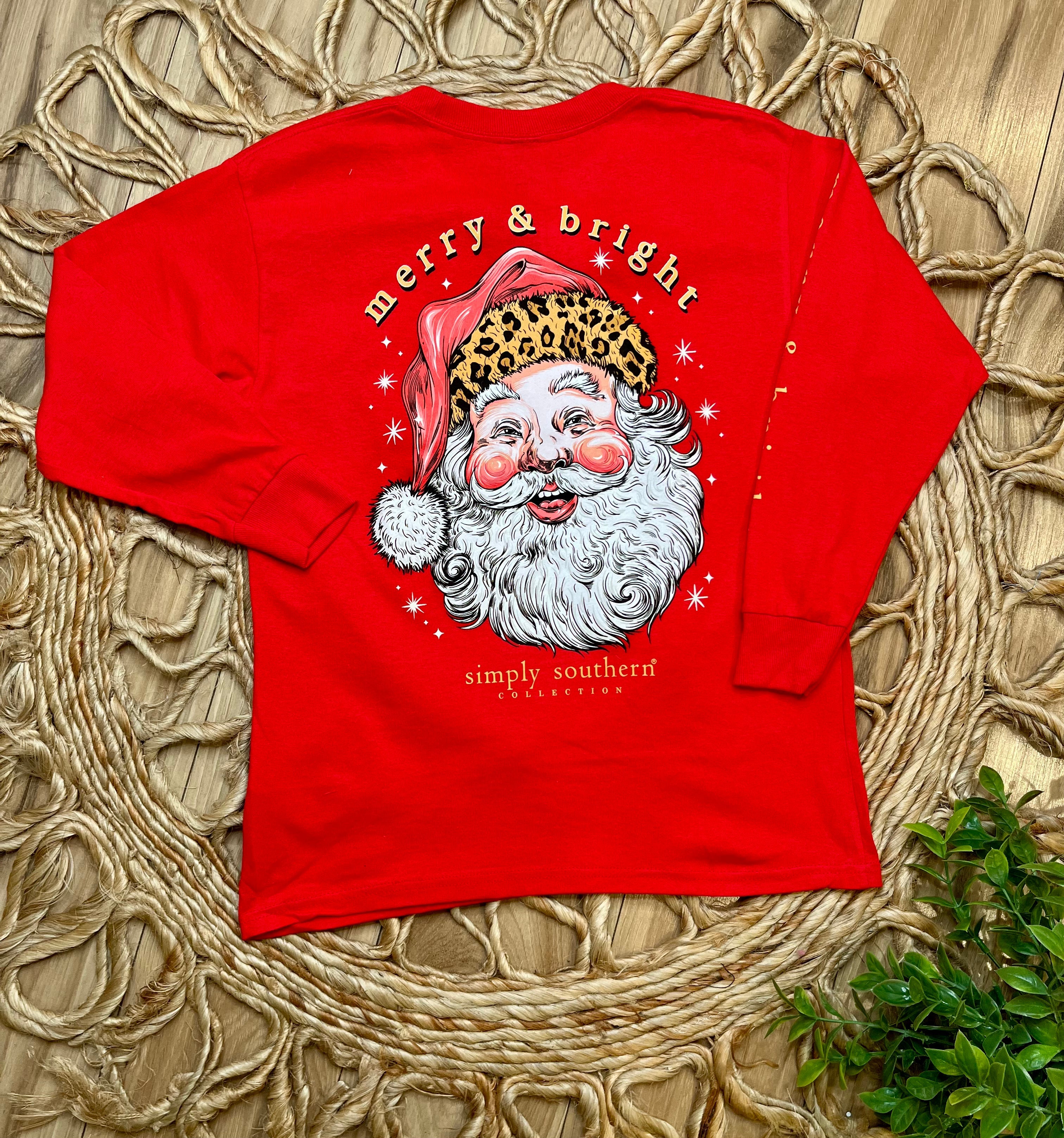 Simply Southern Youth Long Sleeve Santa Tee Christmas