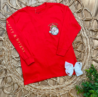 Simply Southern Youth Long Sleeve Santa Tee