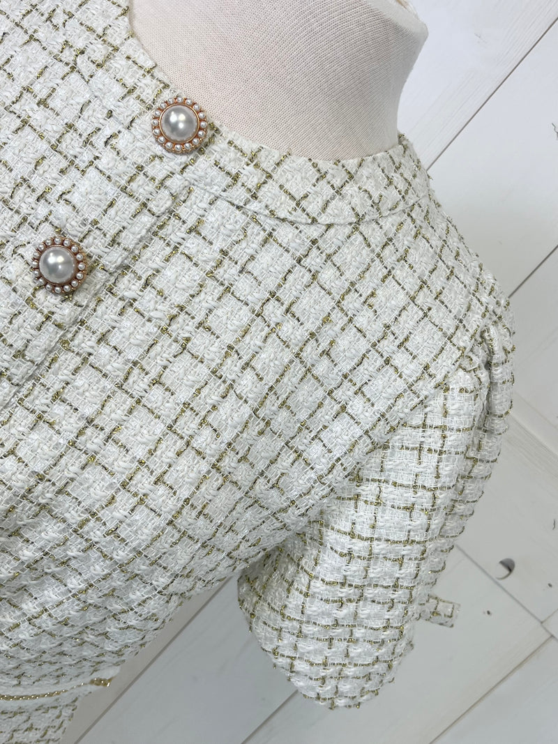 Simply Southern pearl and cream classy dress