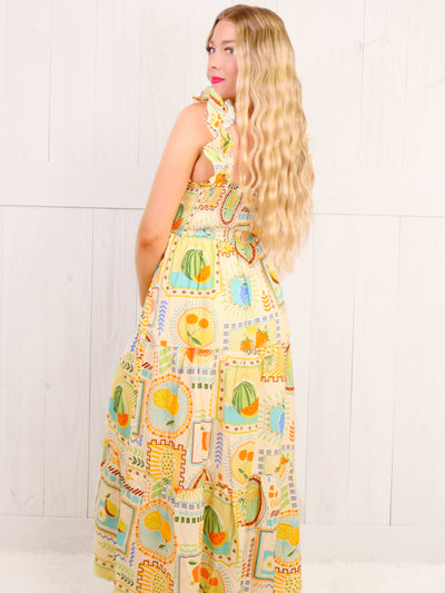 Summer Sweetness Fruit Midi Dress