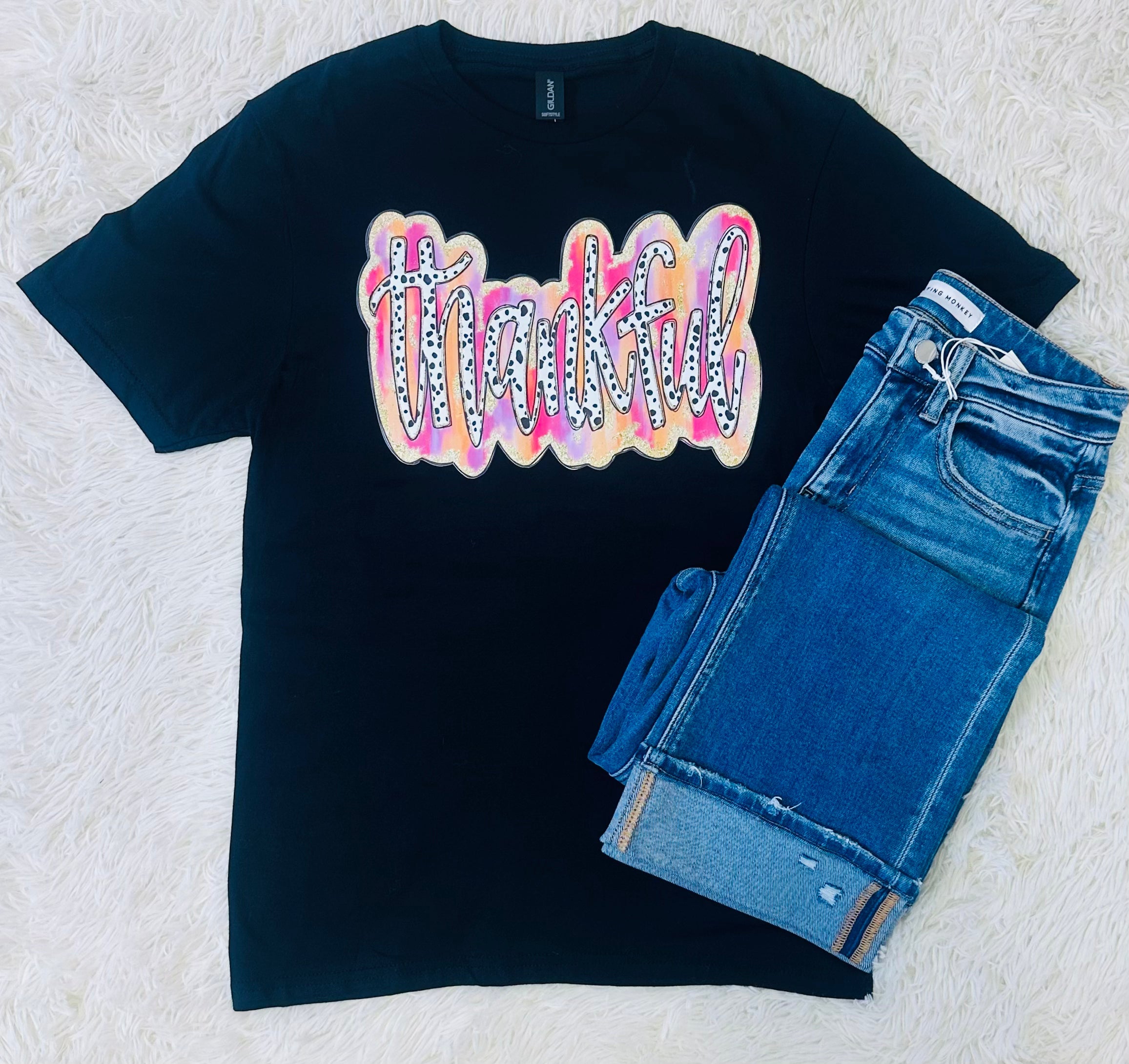 Thankful Polka Dot Graphic Tee Women's