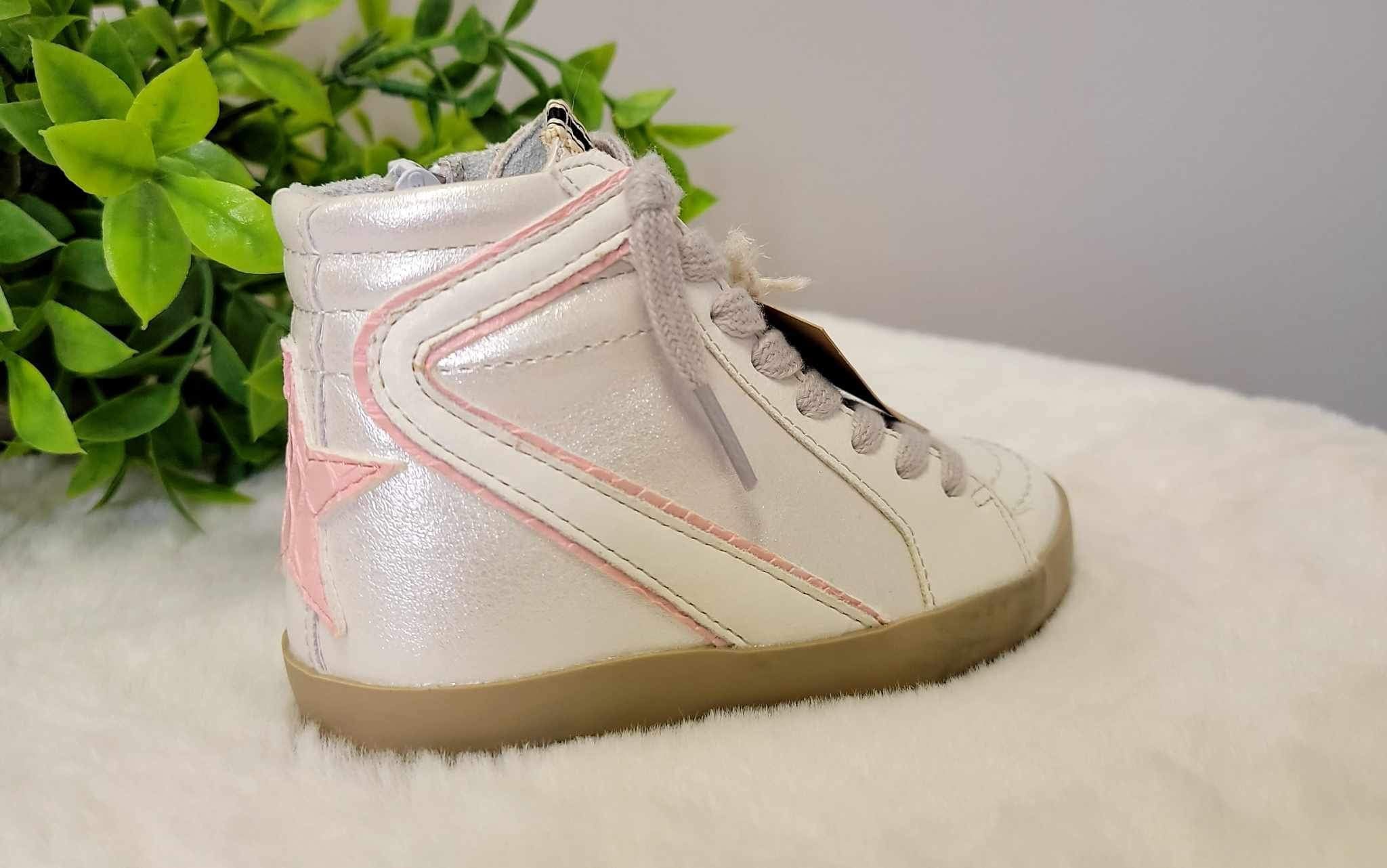 Toddler Metallic white Sneaker - Mini Mee Boutique