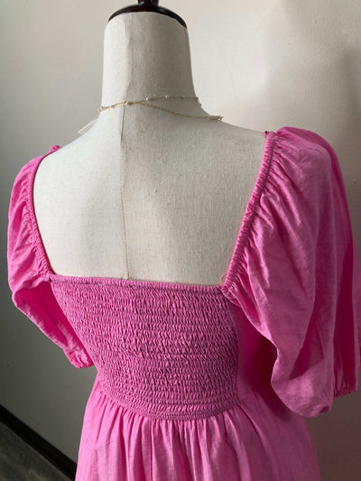 Tween Blu Pepper pink puff sleeve mini dress - Mini Mee Boutique