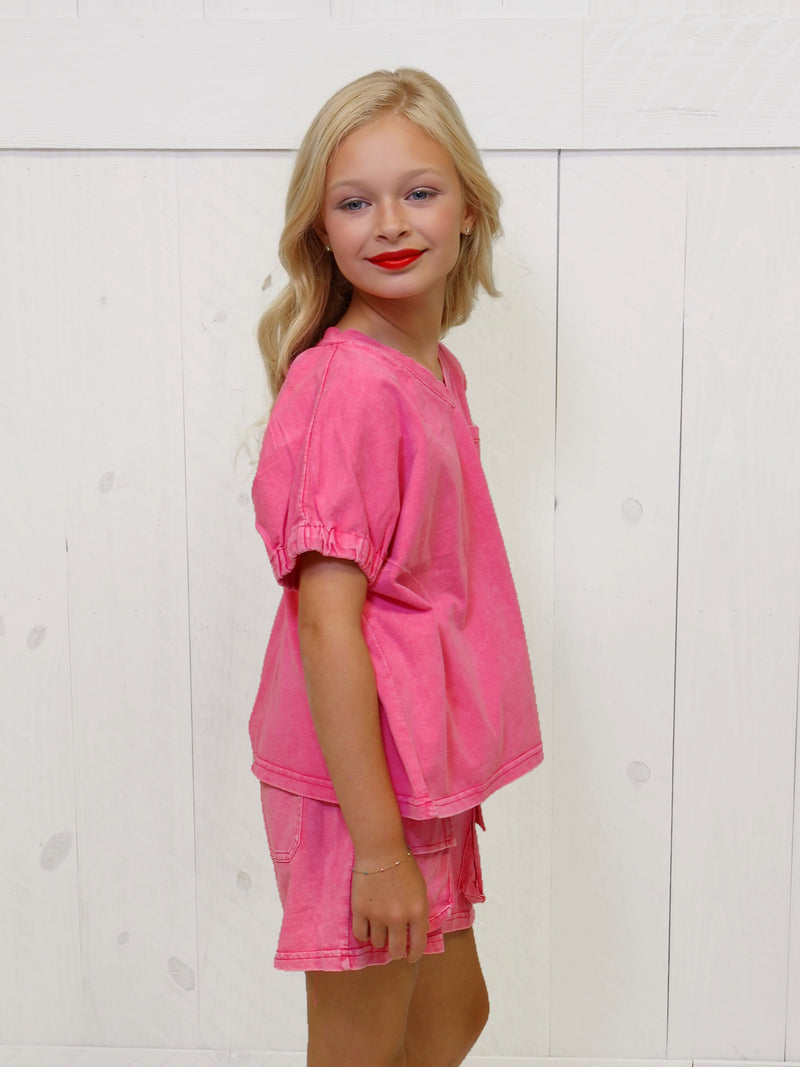 Tween Hot Pink Short Set Girls