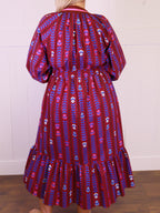 Umgee Burgundy Mixed Print Dress Women's