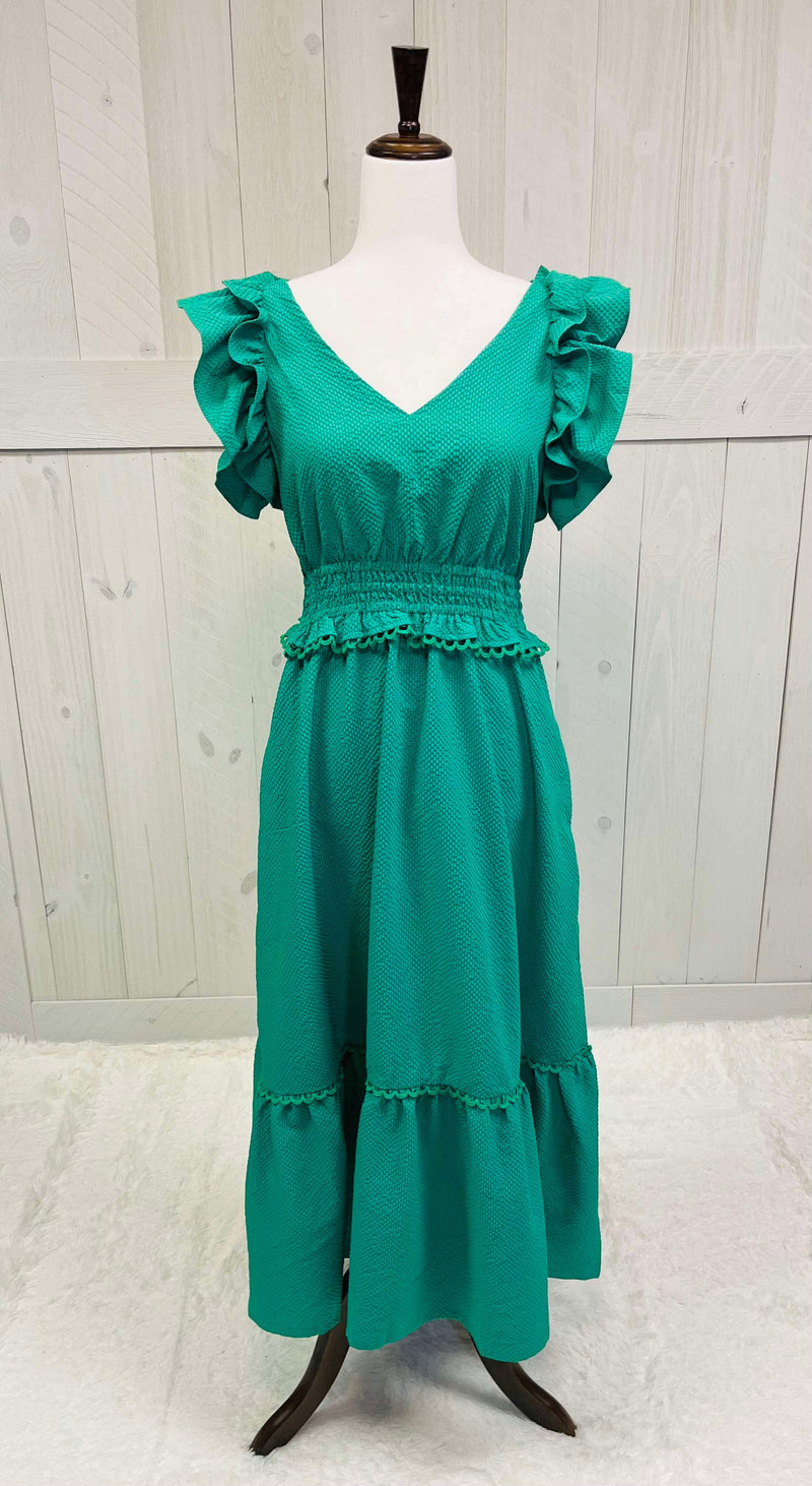 Umgee Green Statement Dress