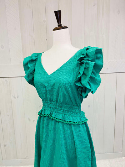 Umgee Green Statement Dress