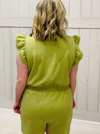 Umgee Women's Green Ruffle Romper - Mini Mee Boutique