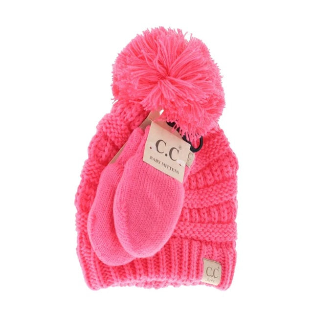 C.C Baby hot pink with mittens