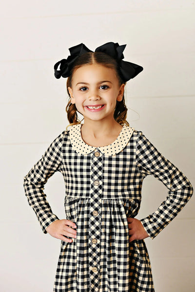 Girl's Serendipity Brand Black Flannel Set - Mini Mee Boutique