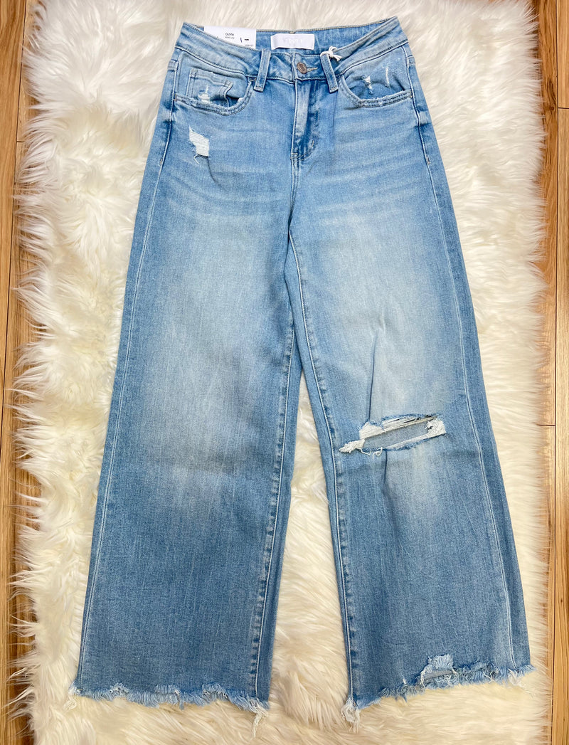 Vervet High Rise Crop Wide Leg Jeans