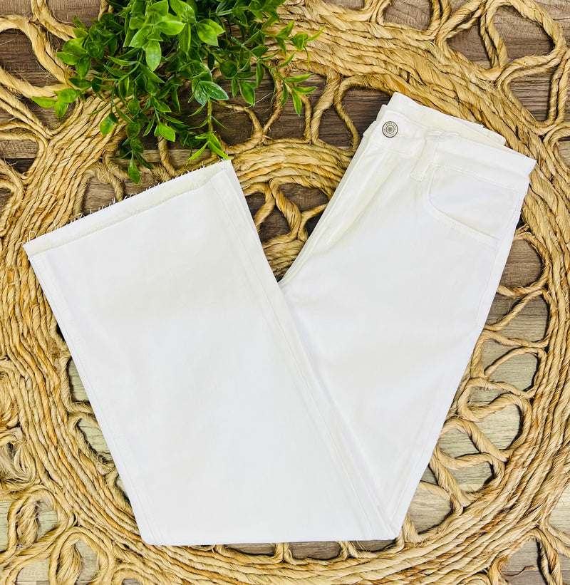 Vervet Optic White High Rise Wide Leg Crop Jeans 5894