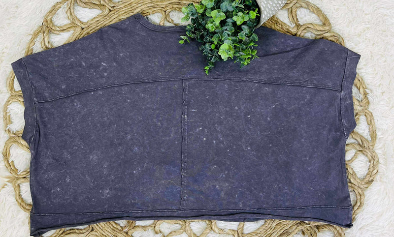 Very J Black round neck top