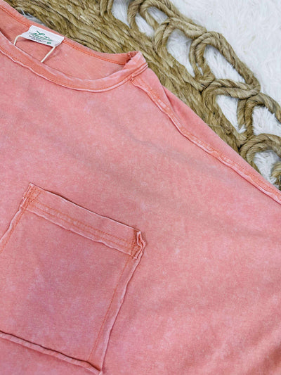 Very J Peach round neck top