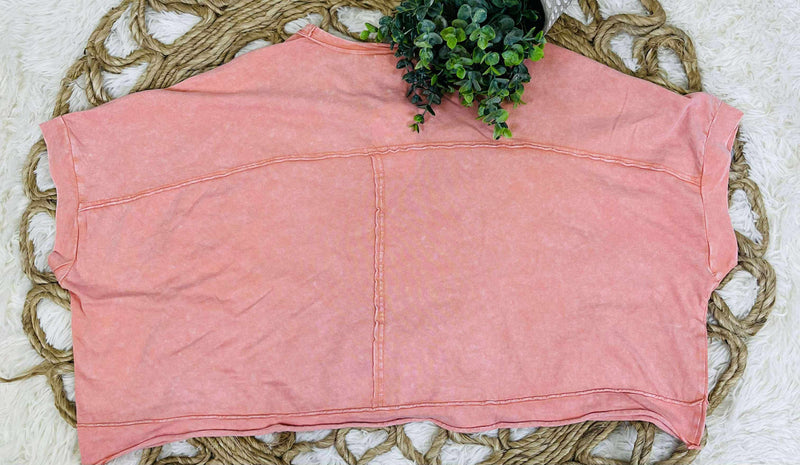 Very J Peach round neck top