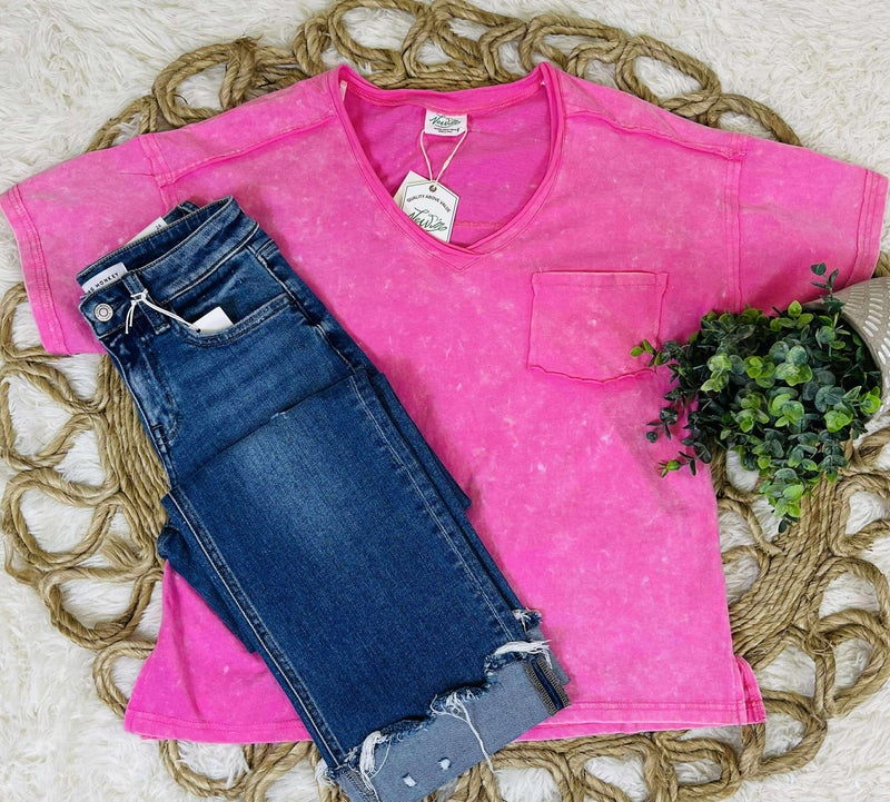 Very J Pink V-neck top
