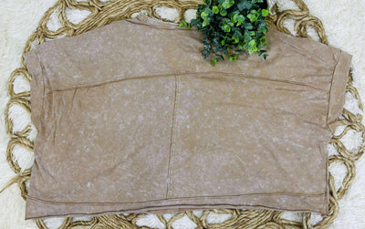 Very J Taupe round neck top