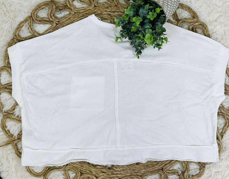 Very J White round neck top