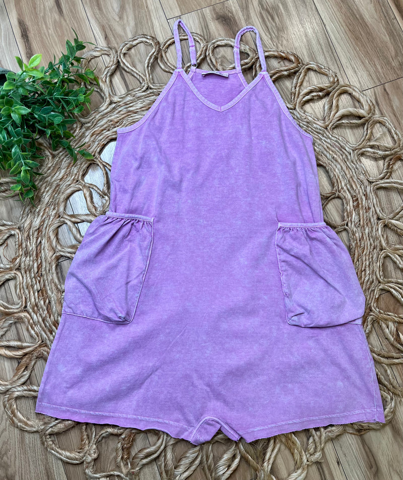 Violet Pocket Romper