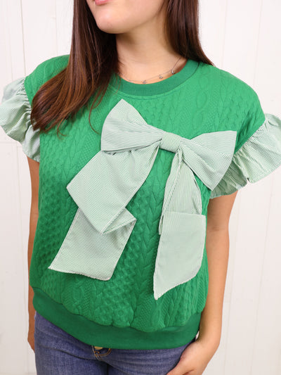 Voy Kelly Green Bow Top