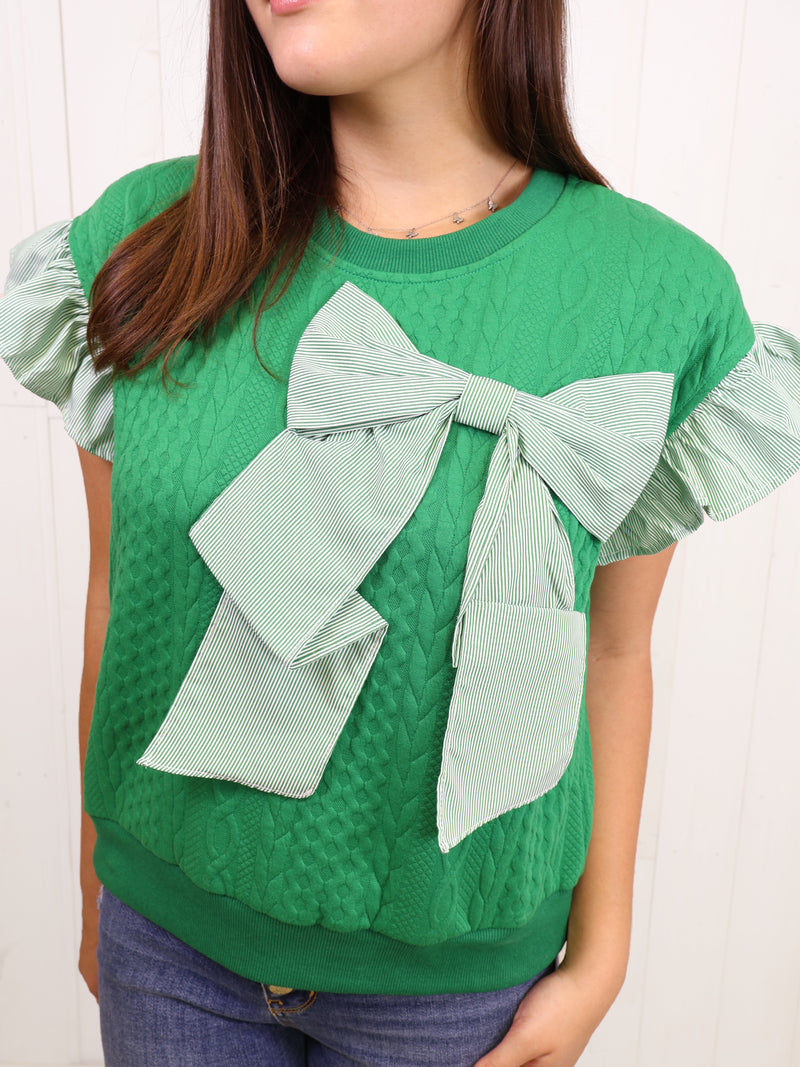 Voy Kelly Green Bow Top