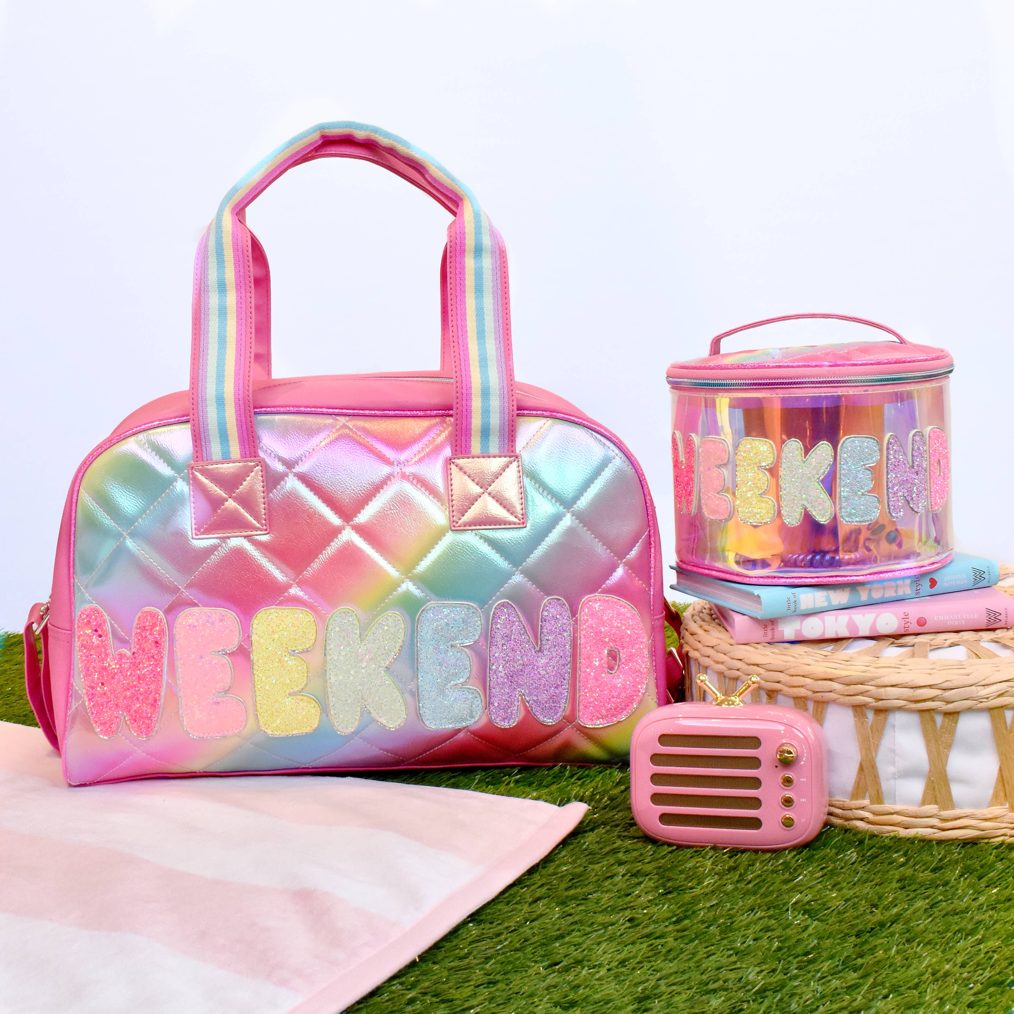 Weekend' Quilted Metallic Ombre Medium Duffle Bag - Mini Mee Boutique