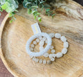White Beaded 3-Set Bracelet Jewelry women's