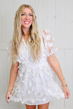 White Flower Petal Dress- Umgee Brand Women's