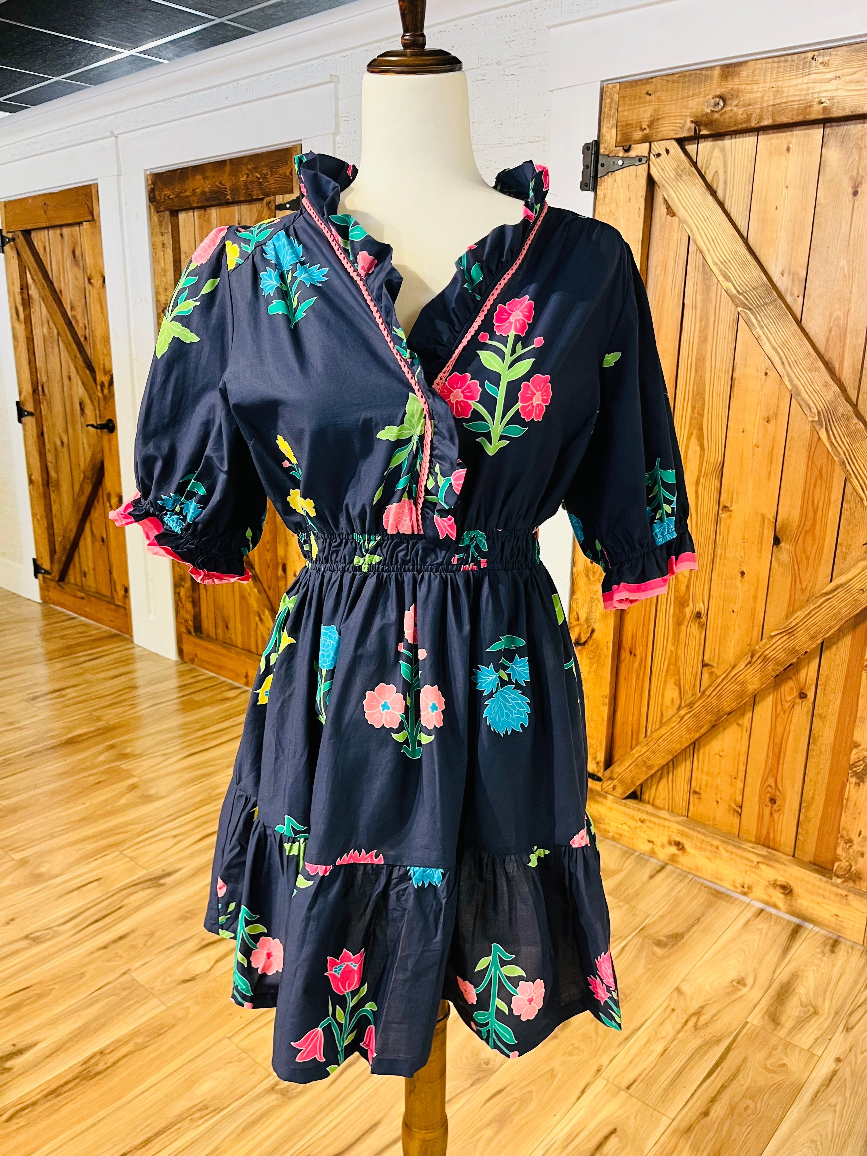 Women’s Navy Floral Dress