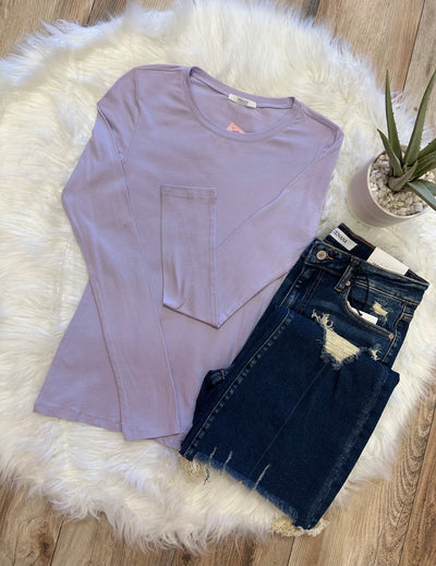 Women’s Active Basic Lavender Top - Mini Mee Boutique