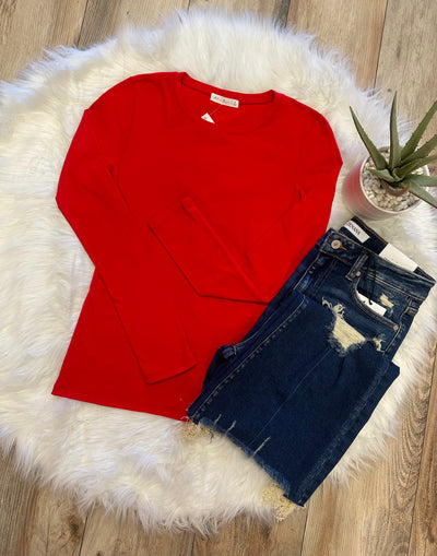 Women’s Active Basic Red Top - Mini Mee Boutique