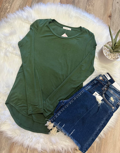 Women’s Active USA Olive Green Top - Mini Mee Boutique