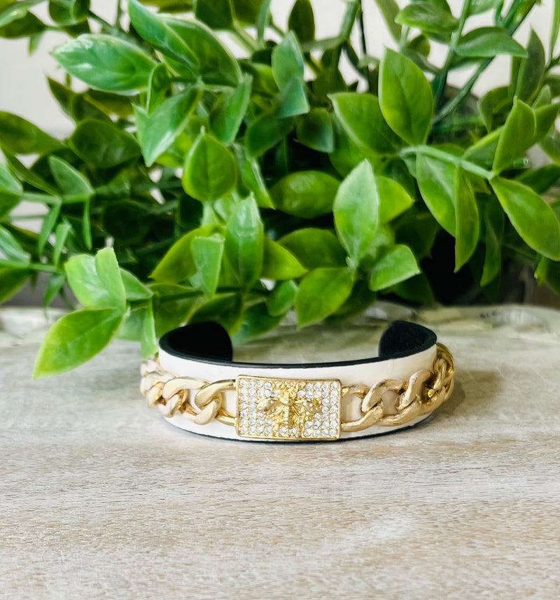 Women’s Bee Chained Bangle Bracelet