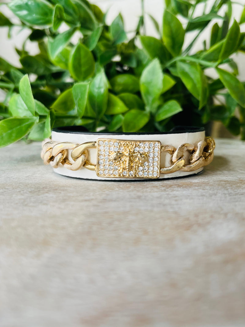 Women’s Bee Chained Bangle Bracelet
