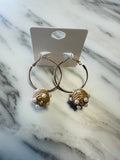 Women’s Beige Dangled Hoop Earrings