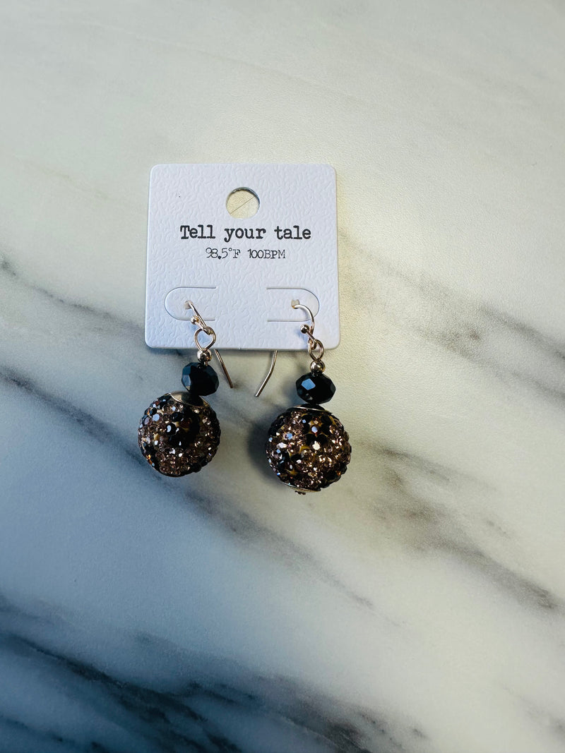 Women’s Black Beaded Disco Earrings