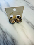 Women’s Black and Gold Layering Earrings