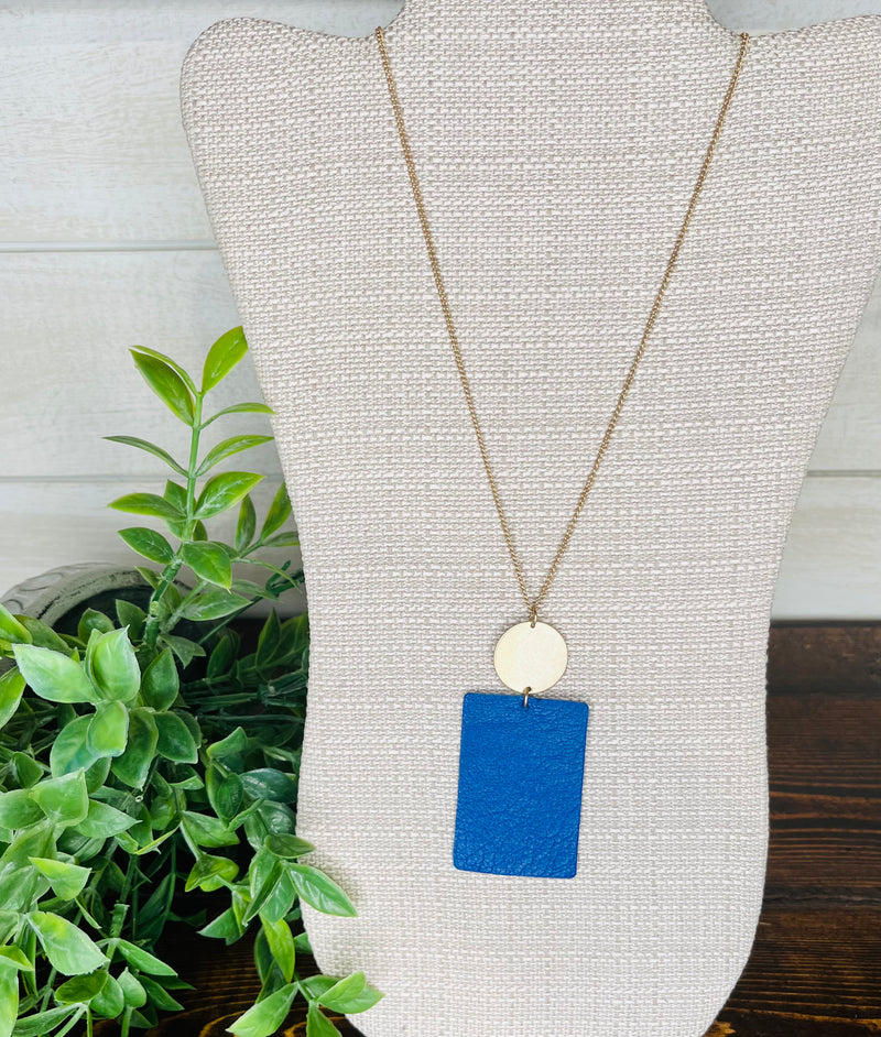 Women’s Blue Leather Necklace