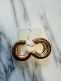 Women’s Brown and Gold Hoops Earrings