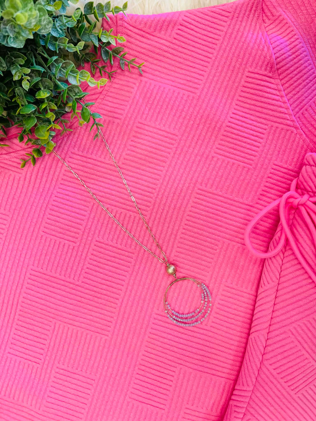 Women’s Bubble Gum Pink Textured Pant Set