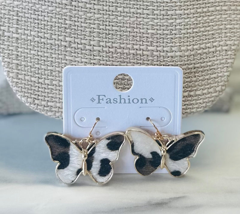 Women’s Butterfly Cheetah Print Earrings