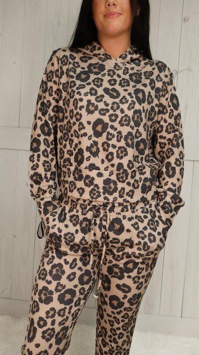 Women’s Cheetah Lounge Set with Hood
