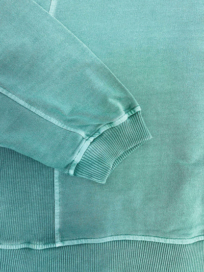 Women’s Curvy Enzyme Wash Pullover Sweater Dark Green