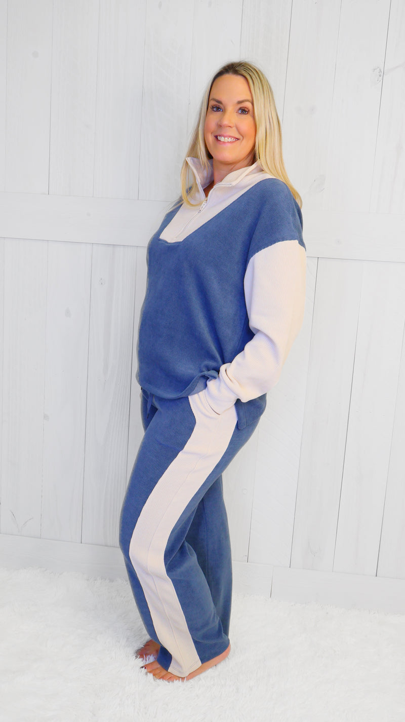 Women’s Denim Blue Relaxed Fit Corduroy Set