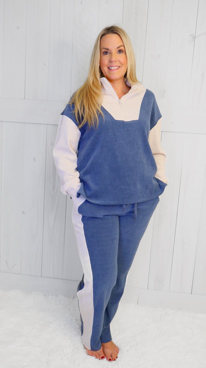 Women’s Denim Blue Relaxed Fit Corduroy Set